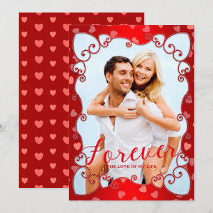 Cartes Pour Fêtes Annuelles Photo vintage rouge de la Saint-Valentin avec des 