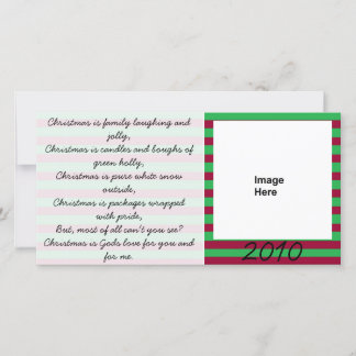Cartes Pour Fêtes Annuelles Photocard rouge et vert de poème de Noël