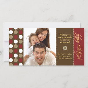 Cartes Pour Fêtes Annuelles Photocarte de vacances À petits pois au chocolat (