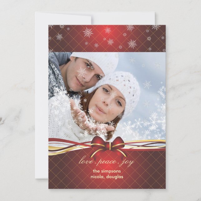 Cartes Pour Fêtes Annuelles Photocartes de vacances, customisez votre texte (r (Devant)