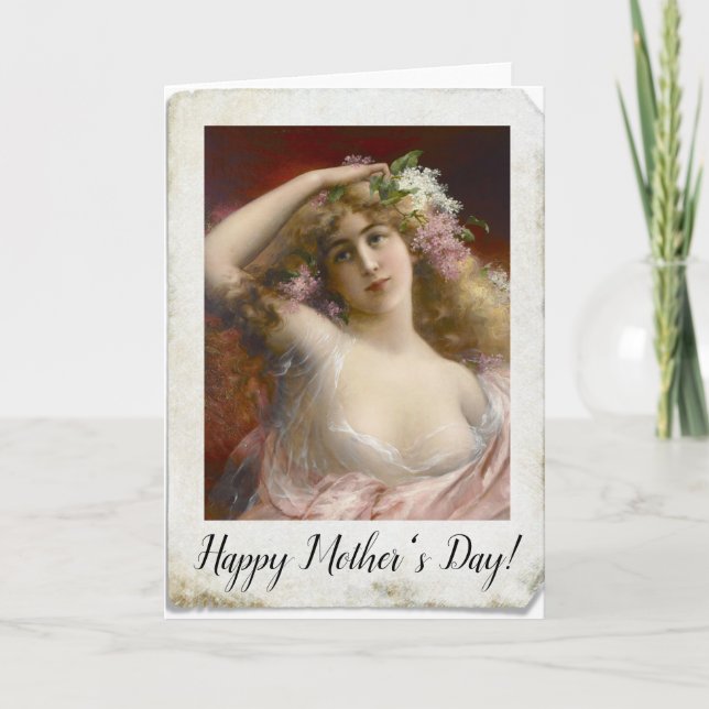 Cartes Pour Fêtes Annuelles Photographie affligée de Madame victorienne (Devant)