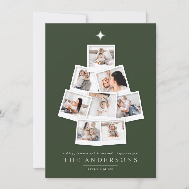 Cartes Pour Fêtes Annuelles Photographie arbre de noël vacances multi photo (Devant)