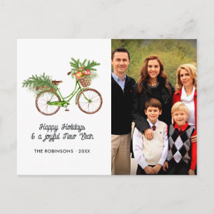 Cartes Pour Fêtes Annuelles Photographie de famille de Noël de bicyclette flor