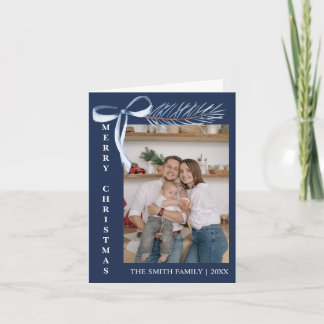 Cartes Pour Fêtes Annuelles Photographie de famille minimaliste Branche de pin