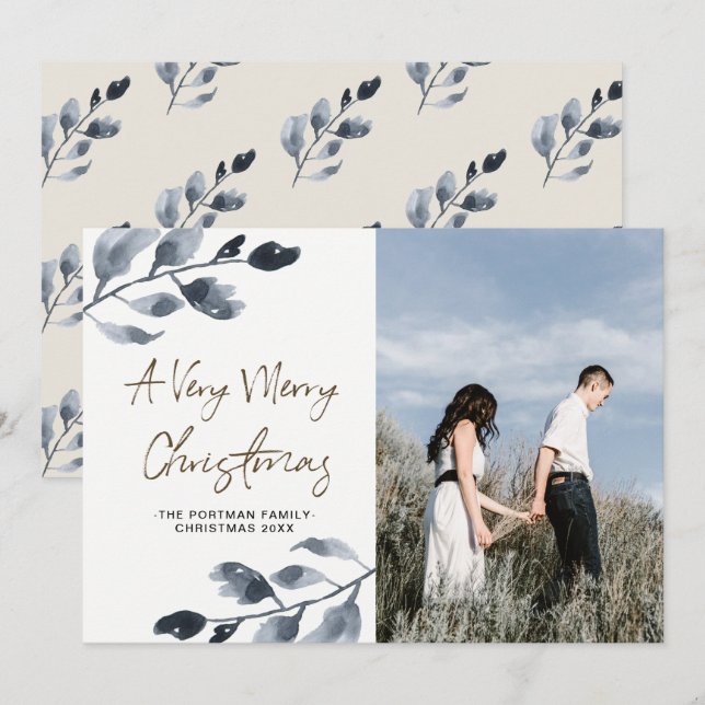 Cartes Pour Fêtes Annuelles Photographie de Noël naturel Whimsy (Devant / Derrière)