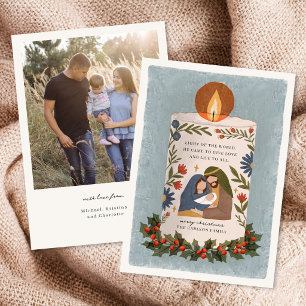 Cartes Pour Fêtes Annuelles Photographie de Noël religieuse de la bougie de la