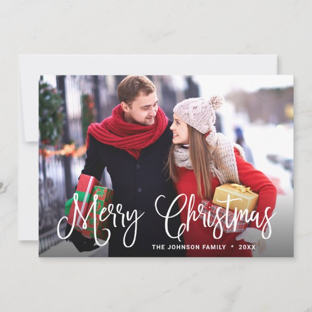 Cartes Pour Fêtes Annuelles Photographie moderne de Noël Joyeux voeux (Devant)