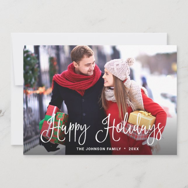 Cartes Pour Fêtes Annuelles Photographie moderne de Noël Joyeux voeux (Devant)