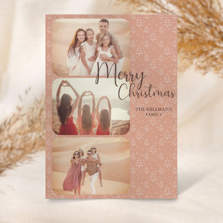Cartes Pour Fêtes Annuelles Photos boho tendance moderne Joyeux arbres de Noël