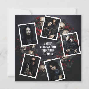 Cartes Pour Fêtes Annuelles Photos de couronne crâne Goth Noël Message personn