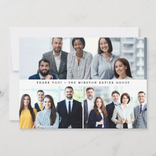 Cartes Pour Fêtes Annuelles Photos de l'équipe d'entreprise Merci moderne