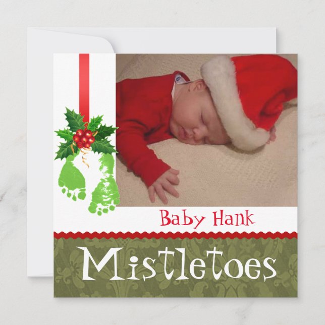 Cartes Pour Fêtes Annuelles Photos de Noël Annonces bébé (Devant)