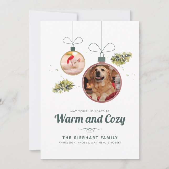 Cartes Pour Fêtes Annuelles Photos pour animaux de compagnie Famille Noël Mode (Devant)
