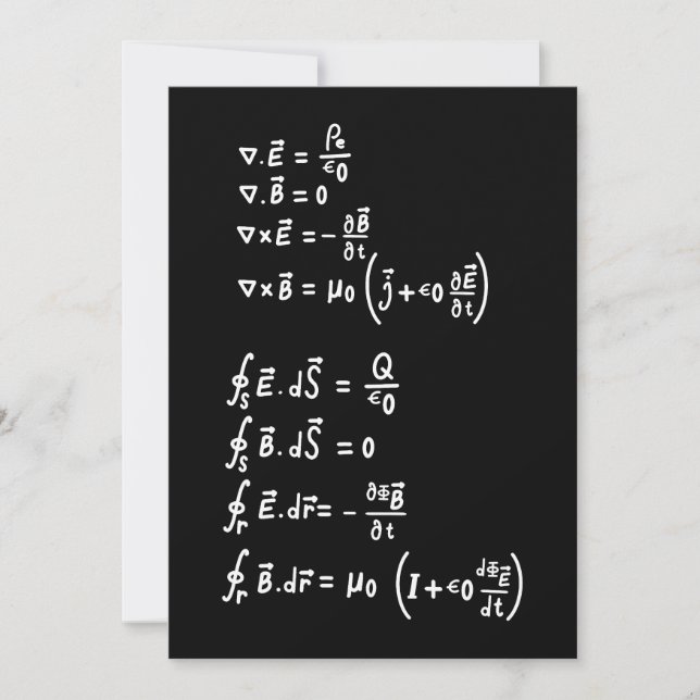 Cartes Pour Fêtes Annuelles Physique Math Formule Étudiants Enseignant Invitat (Devant)