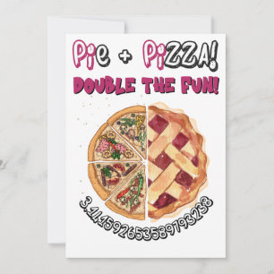 Cartes Pour Fêtes Annuelles PI DAY Pie and Pizza Fusion Mème amusant!