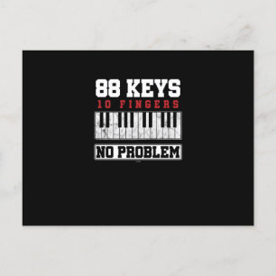 Cartes Pour Fêtes Annuelles Pianiste amusant 88 Touches 10 Doigts Pas de probl