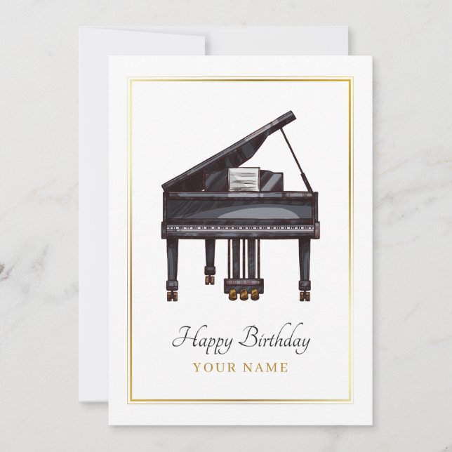 Cartes Pour Fêtes Annuelles Piano élégant (Devant)