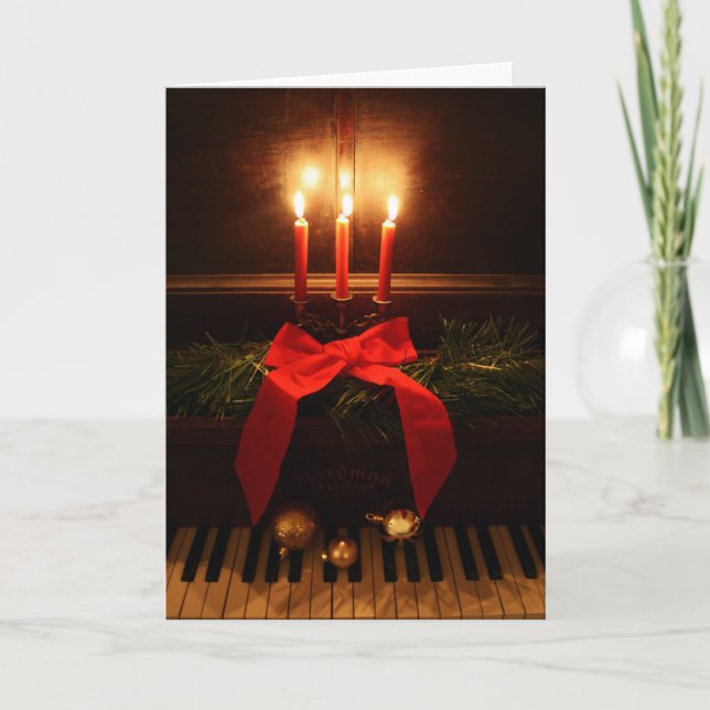 Cartes Pour Fêtes Annuelles Piano et bougies (Devant)