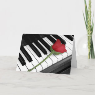 Cartes Pour Fêtes Annuelles Piano et rose teinté