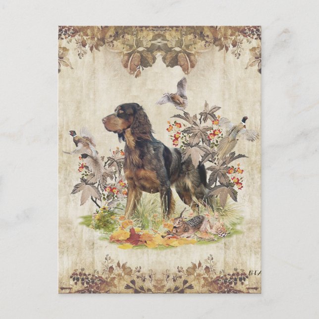 Cartes Pour Fêtes Annuelles Picardy Spaniel, chasse aux oiseaux (Devant)