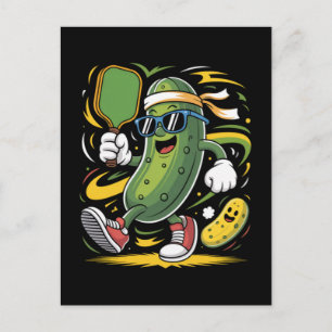 Cartes Pour Fêtes Annuelles Pickle Jouant au Pickleball