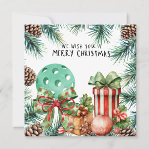 Cartes Pour Fêtes Annuelles Pickleball avec cadre de Noël
