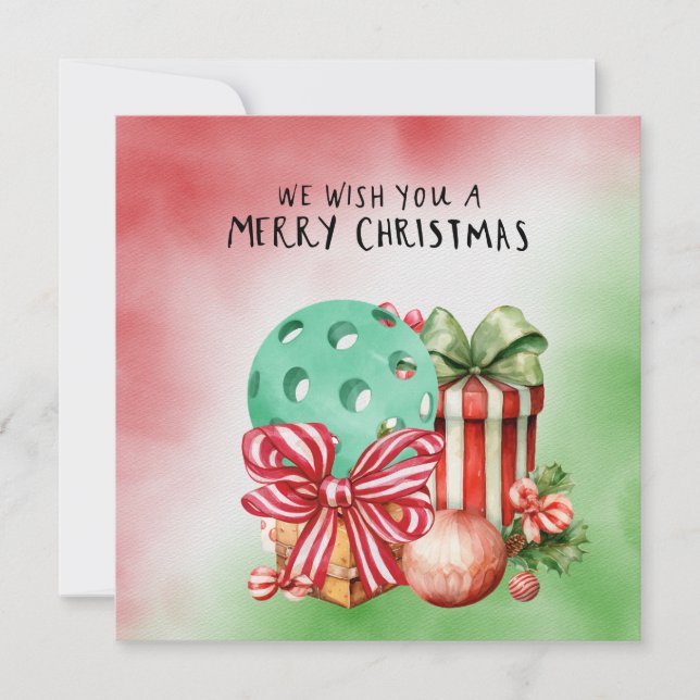 Cartes Pour Fêtes Annuelles Pickleball avec thème de Noël pour Joueur (Devant)