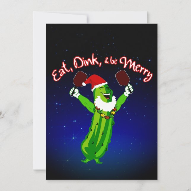 Cartes Pour Fêtes Annuelles Pickleball de Noël Pickleball Picket de Noël (Devant)