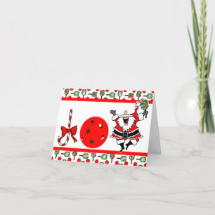 Cartes Pour Fêtes Annuelles Pickleball Joie Noël Party Père Noël Paddles