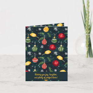 Cartes Pour Fêtes Annuelles Pickleball 🎄 Joyeux Noël, texte personnalisé