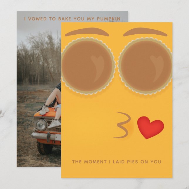 Cartes Pour Fêtes Annuelles Pie Eyed Kisses Thanksgiving Holiday Card (Devant / Derrière)