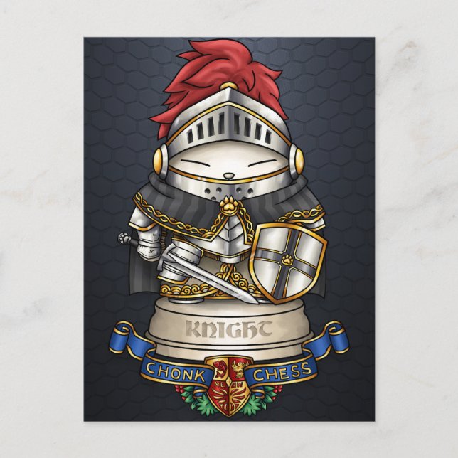 Cartes Pour Fêtes Annuelles Pièce du chat royal d'échecs chevalier (Devant)