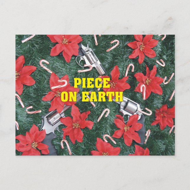 Cartes Pour Fêtes Annuelles Pièce Sur Terre Arme Noël (Devant)