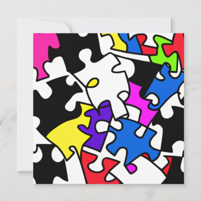 Cartes Pour Fêtes Annuelles Pièces de puzzle (Devant)