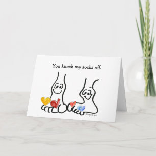 Cartes Pour Fêtes Annuelles Pieds mignons de jour de Valentines de bande