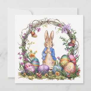Cartes Pour Fêtes Annuelles Pierre le lapin de Pâques OEufs de Pâques