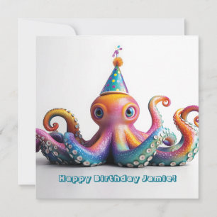 Cartes Pour Fêtes Annuelles Pieuvre de fête - Jolie conception d'anniversaire