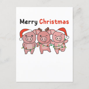 Cartes Pour Fêtes Annuelles Pig Christmas Cute Pigs Merry Christmas