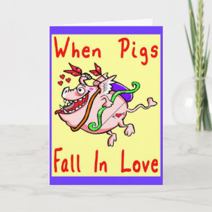 Cartes Pour Fêtes Annuelles Pig Fall In Love Valentine