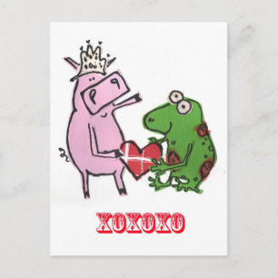 Cartes Pour Fêtes Annuelles Pig & Frog in love valentine card