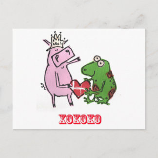 Cartes Pour Fêtes Annuelles Pig & Frog in love valentine card