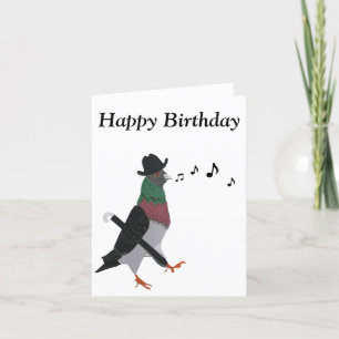 Cartes Pour Fêtes Annuelles Pigeon About Town editable 