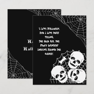 Cartes Pour Fêtes Annuelles Pile de Skeletons à l'ombre de la nuit d'Halloween