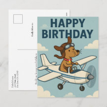 Pilote de chien drôle Enfants Anniversaire Avion v