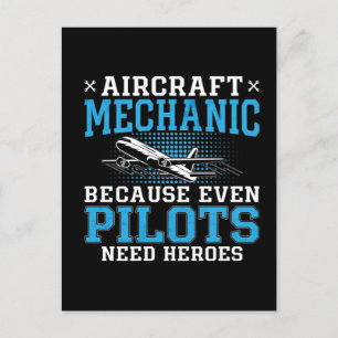 Cartes Pour Fêtes Annuelles Pilotes mécaniciens d'aéronefs Heroes Avion