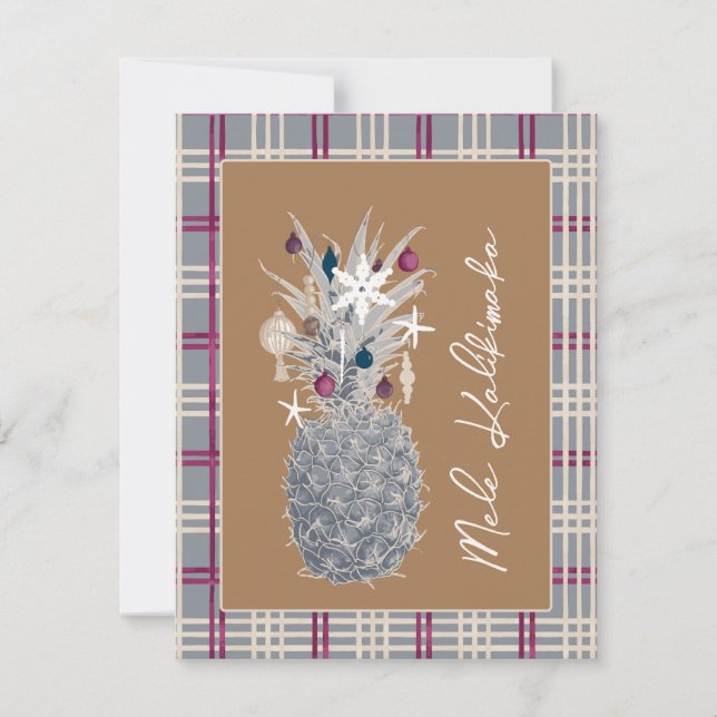 Cartes Pour Fêtes Annuelles Pin de l'île givrée, prune de sucre  (Devant)