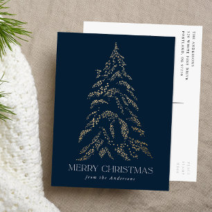 Cartes Pour Fêtes Annuelles Pin d'hiver pétillant Joyeux Noël Non photo
