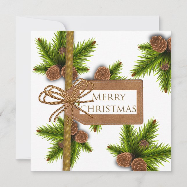 Cartes Pour Fêtes Annuelles Pine Cones & Branches Christmas Card (Devant)