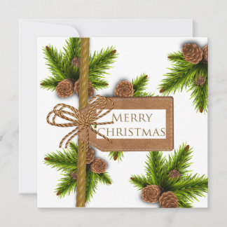 Cartes Pour Fêtes Annuelles Pine Cones & Branches Christmas Card