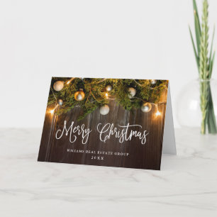 Cartes Pour Fêtes Annuelles Pine de Noël cônes Entreprise Salutation rustique
